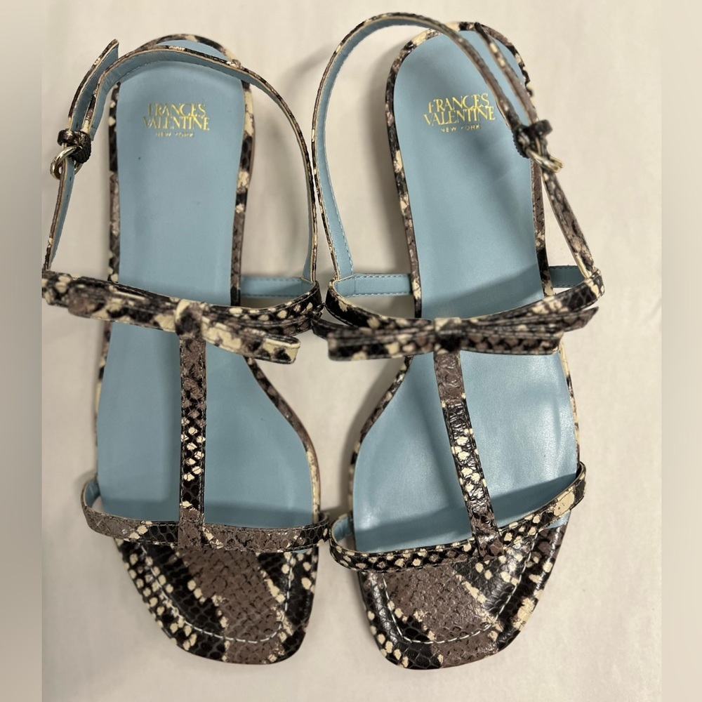 NWOB $258 Frances Valentine NewYork Lily Snake Print Leather Sandals Size 8 - Picture 6 of 7
